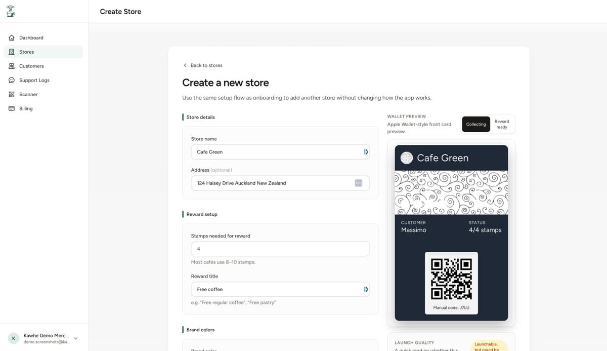 Kawhe card builder preview